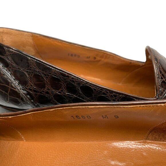 Cole Haan Dark Brown Genuine Crocodile Loafers - Picture 8 of 12